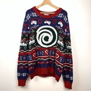 Roody Sweater Video Games Controllers Joysticks Spiral Ugly Christmas Sz XXL 2XL